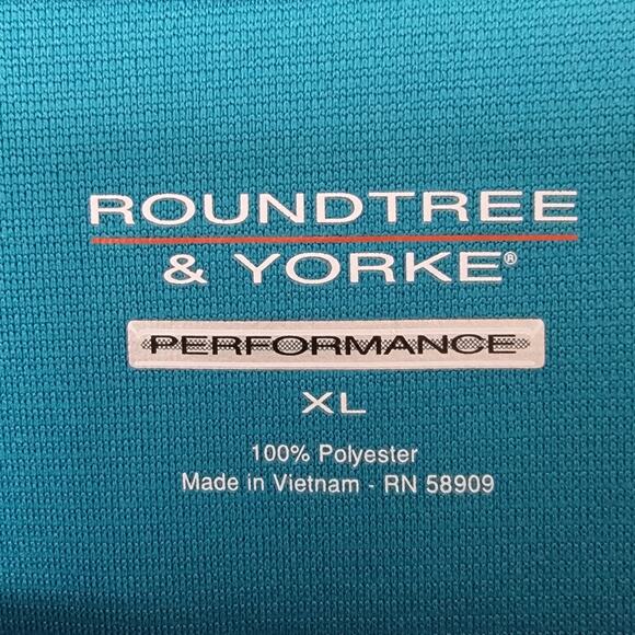 Golf Polo Performance Shirt Mens Sz XL Teal Nautical Coastal Roundtree & Yorke - Picture 6 of 9